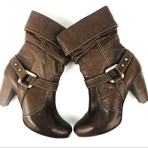 Fossil Brown Zip Up Boots